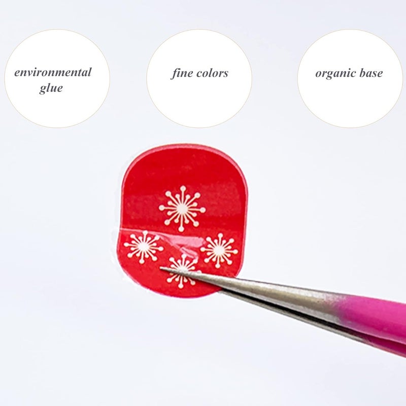 IHUKEIT Christmas Nail Stickers Full Nail Wraps for Kids Self Adhesive Xmas Nail Polish Strips for Kids Girls Nail Art Decoration Fun Cute Holiday Full Nail Decals Recommend for Age 8 and Older (Pack of 12) - Image 4